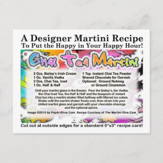 Chai Tea Martini Recipe Postcard