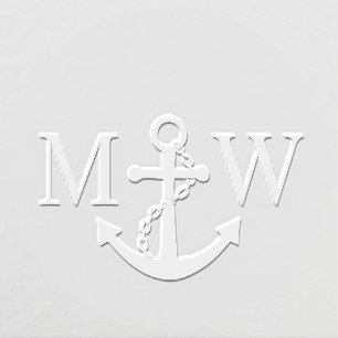 Chain Anchor Couple Wedding 2 Initial Monogram Embosser