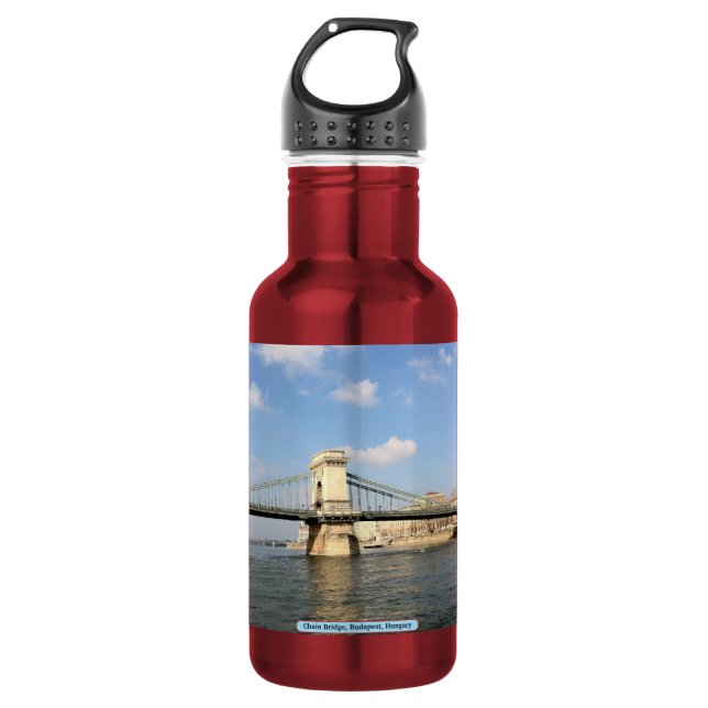 Chain Bridge, Budapest, Hungary Stainless Steel Water Bottle (Front)