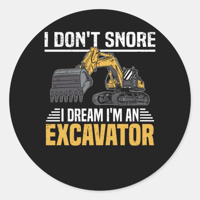 Chain Excavator Excavator Apology Construction Classic Round Sticker (Front)