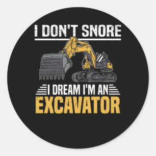 Chain Excavator Excavator Apology Construction Classic Round Sticker