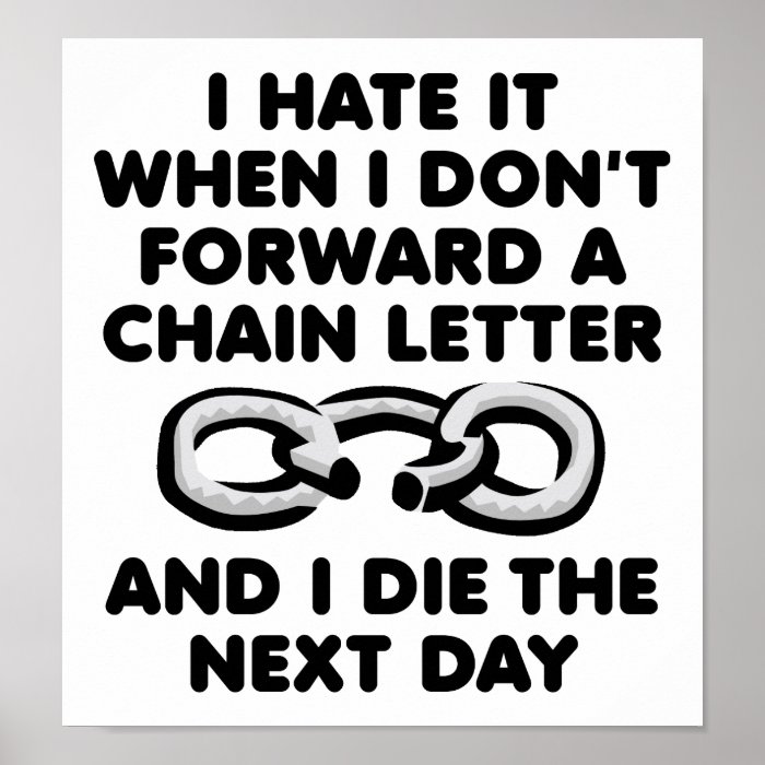 Chain Letter Death Funny Poster