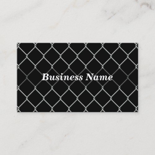 Chain Link Fence Against Black BG Business Card