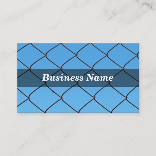 Chain Link Fence Against Clear Blue Sky Business Cards