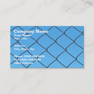 Chain Link Fence Against Clear Blue Sky Business Card
