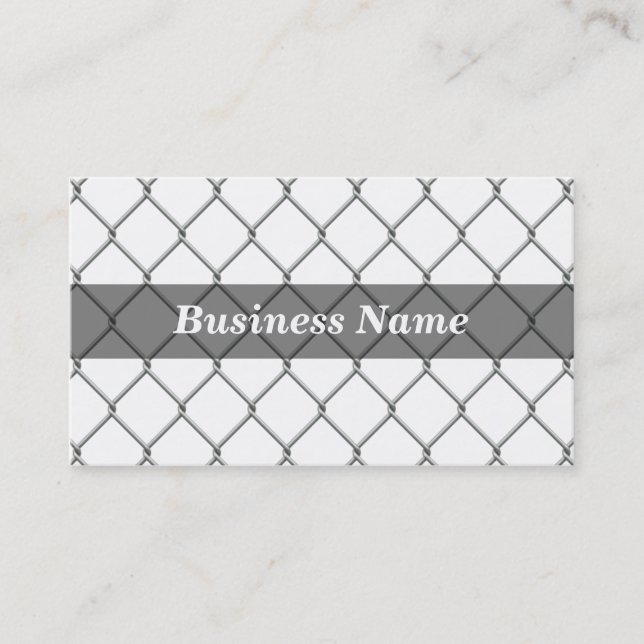 Chain Link Fence Against White BG Business Card (Front)