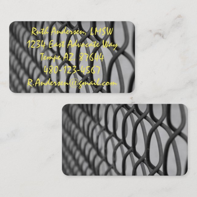 Chain link fence business card (Front/Back)