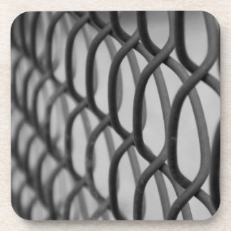 chain link fence drink coaster