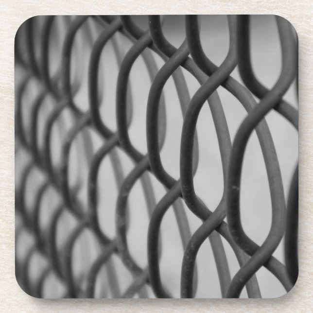 chain link fence drink coaster (Front)