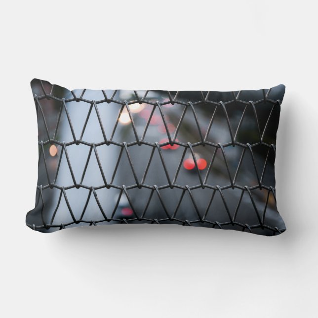Chain Link Fence Lumbar Pillow (Front)