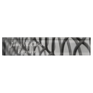 Chain link fence nameplate