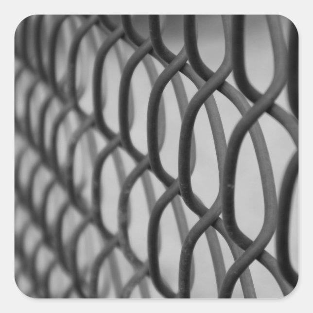 chain link fence square sticker (Front)