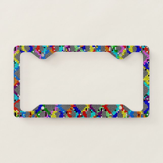 Chain Linked Stained Glass License Plate Frame (Front)