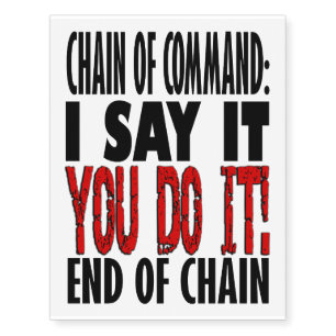 Chain of Command Flow Chart Temporary Tattoos