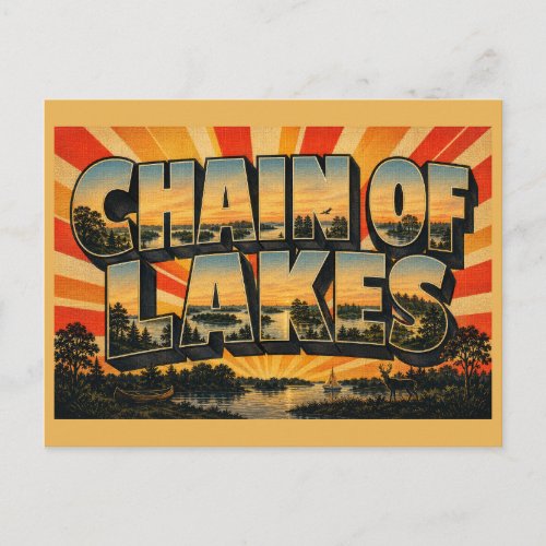 Chain of Lakes Minnesota Glacial Lakes Woodlands Postcard