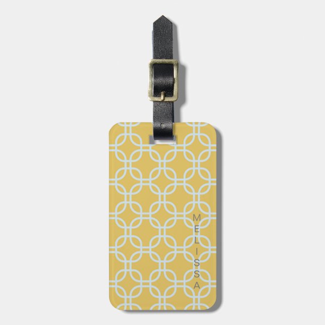 Chain Pattern ⎢Monogram Luggage Tag (Front Vertical)