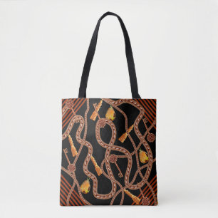 Chain pattern, scarf pattern. scarf design baroque tote bag