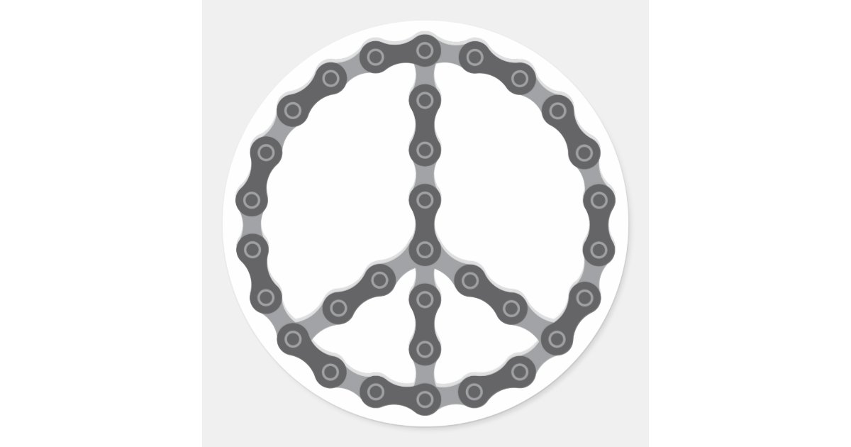 Chain Peace Sign Classic Round Sticker Zazzle