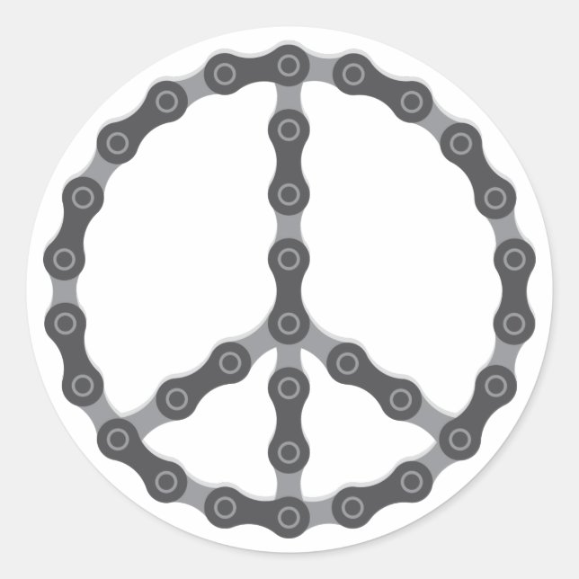 Chain Peace Sign Classic Round Sticker (Front)