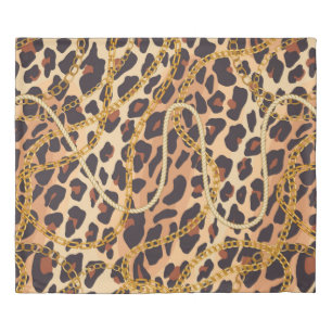 Chain seamless pattern. Animal print. Baroque tren Duvet Cover