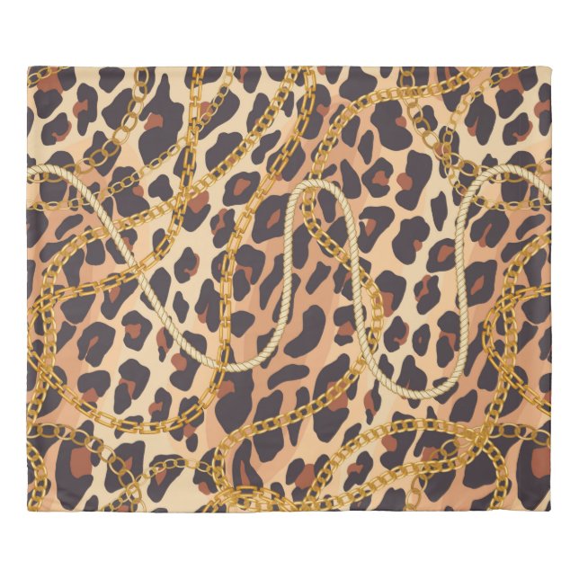 Chain seamless pattern. Animal print. Baroque tren Duvet Cover (Front)