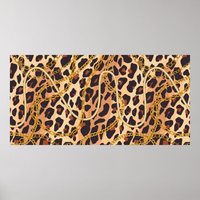 Chain seamless pattern. Animal print. Baroque tren Poster (Front)