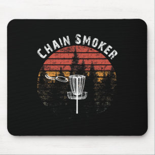 Chain Smoker Funny Disc Golf Frisbee Golfer Vintag Mouse Pad