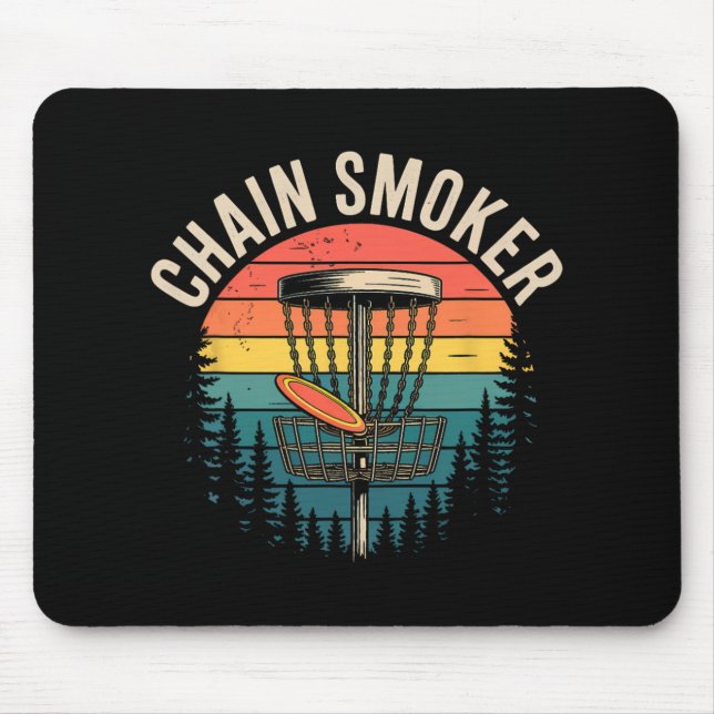 Chain Smoker Funny Disc Golf Tree Chains Frisbee M Mouse Pad (Front)