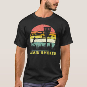 Chain Smoker Vintage Disc Golfer Retro Frisbee Gol T-Shirt