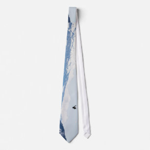 Chain Themed, A Man Gliding Over A Chain Of Mounta Tie