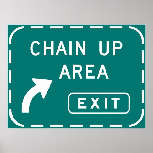 Chain Up Area Road Sign