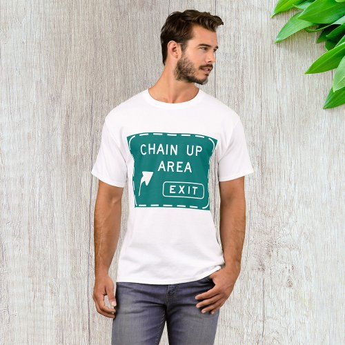 Chain Up Area Road Sign T_Shirt