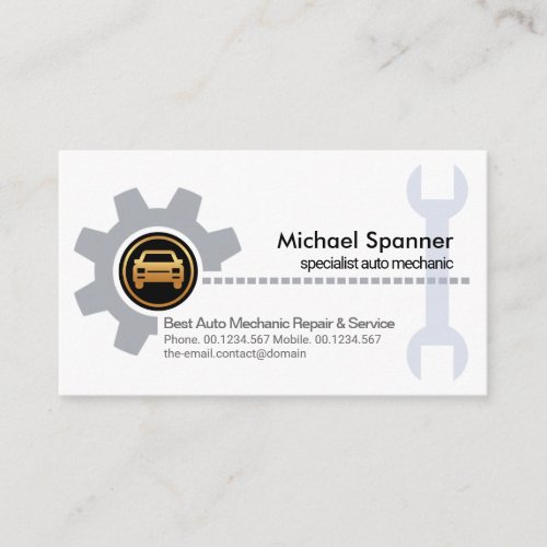 Chain_wheel Sprocket Spanner Auto Repairs Garage Business Card