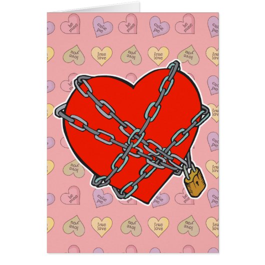 chained and locked heart cards (Front)