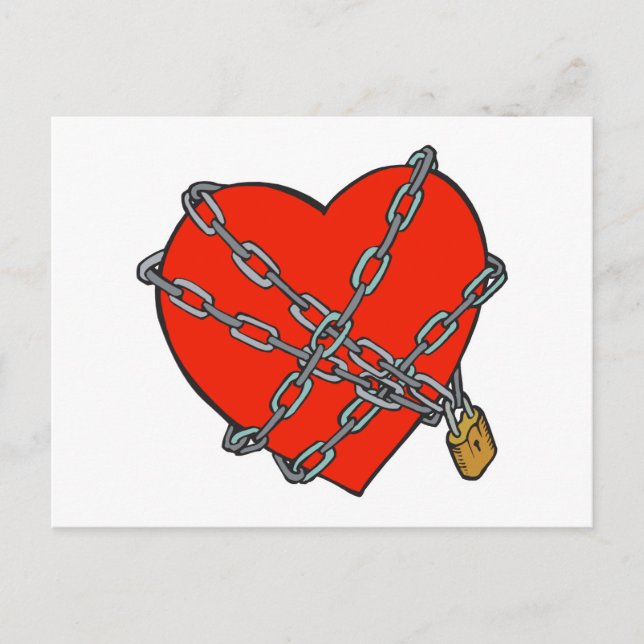 chained and locked heart postcard (Front)