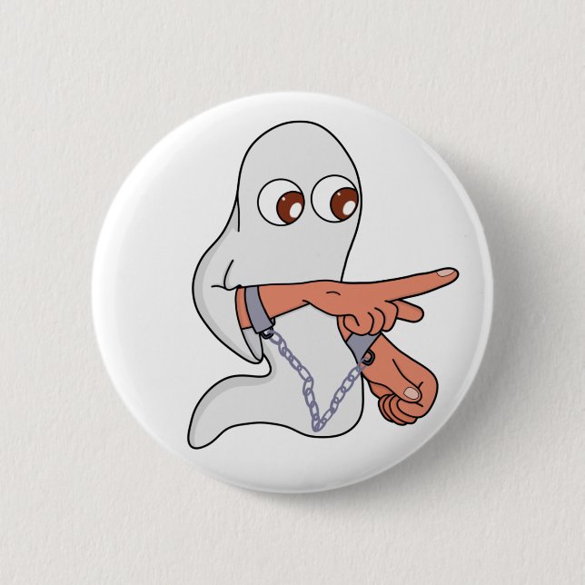 Chained ghost pointing forward button (Front)