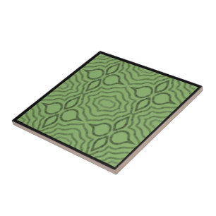 Chained Link Reaction Gray On Pistachio Pattern Ceramic Tile