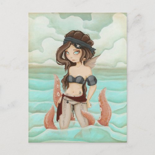 Chained to the Sea - Pirate fairy post card