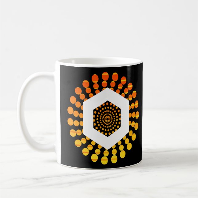 Chainlink Link Crypto Currency Circle Orange Sunse Coffee Mug (Left)