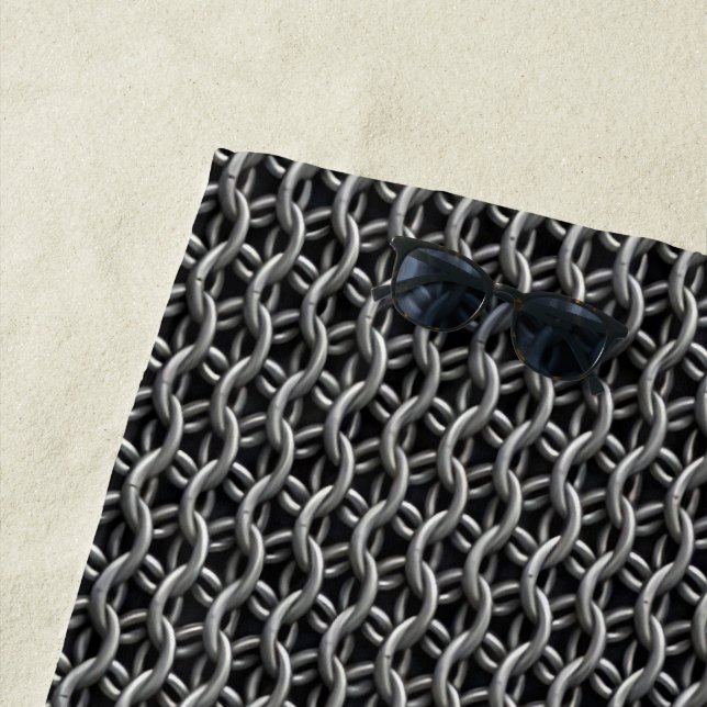 Chainmail Medieval Armor Beach Towel (In Situ)