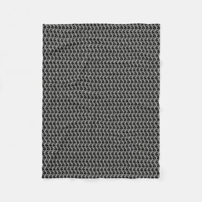 Chainmail Medieval Armor Fleece Blanket (Front)