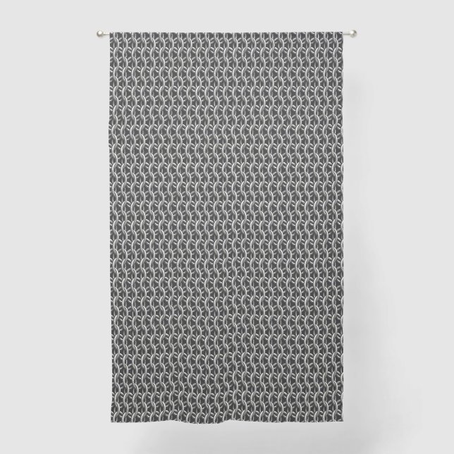 Chainmail Medieval Armor Sheer Curtains (Front)