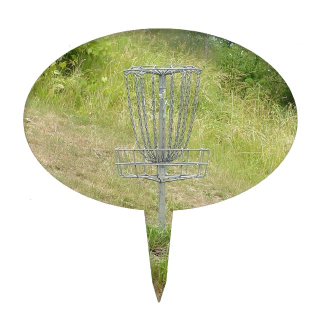Chains of A Disc Golf Basket Cake Topper (Front)