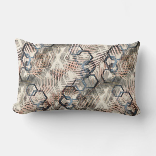 Chains on palm leaves. lumbar pillow (Front)
