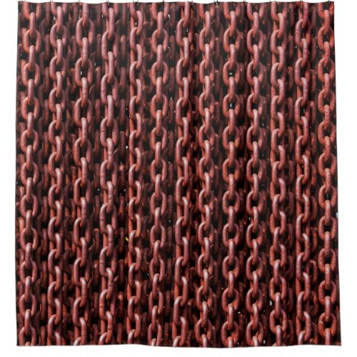 Chains rusty links iron metal shower curtain