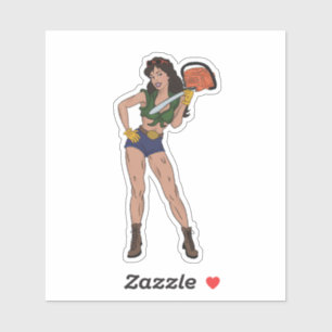 Chainsaw Betty Vinyl Sticker Weatgerproof