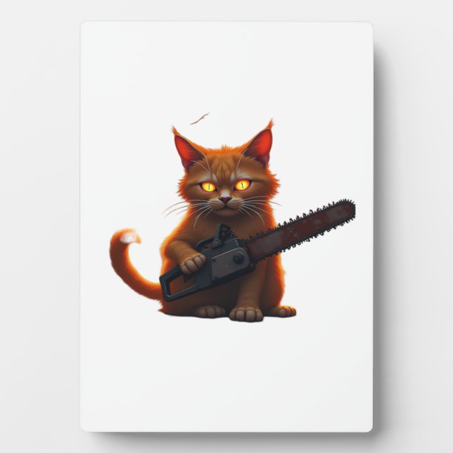 chainsaw cat shirt Classic T-Shirt Plaque (Front)