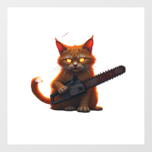 chainsaw cat shirt Classic Wall Decal