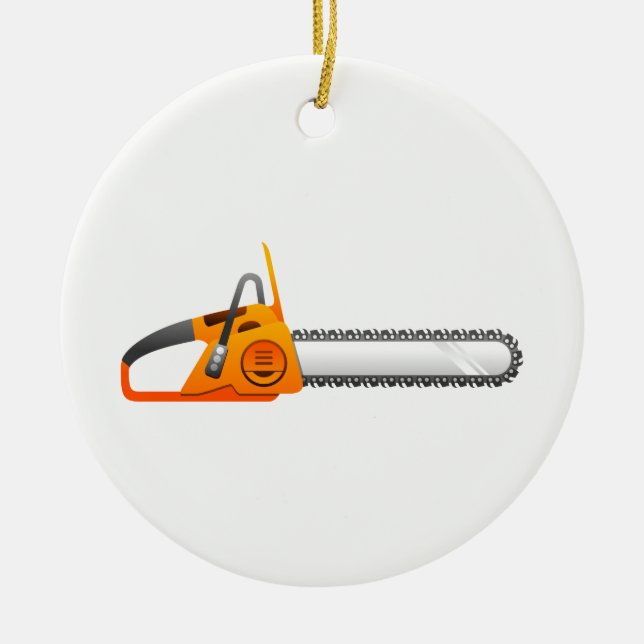 Chainsaw Ceramic Ornament (Front)