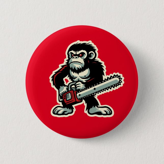 Chainsaw Chimp Button (Front)